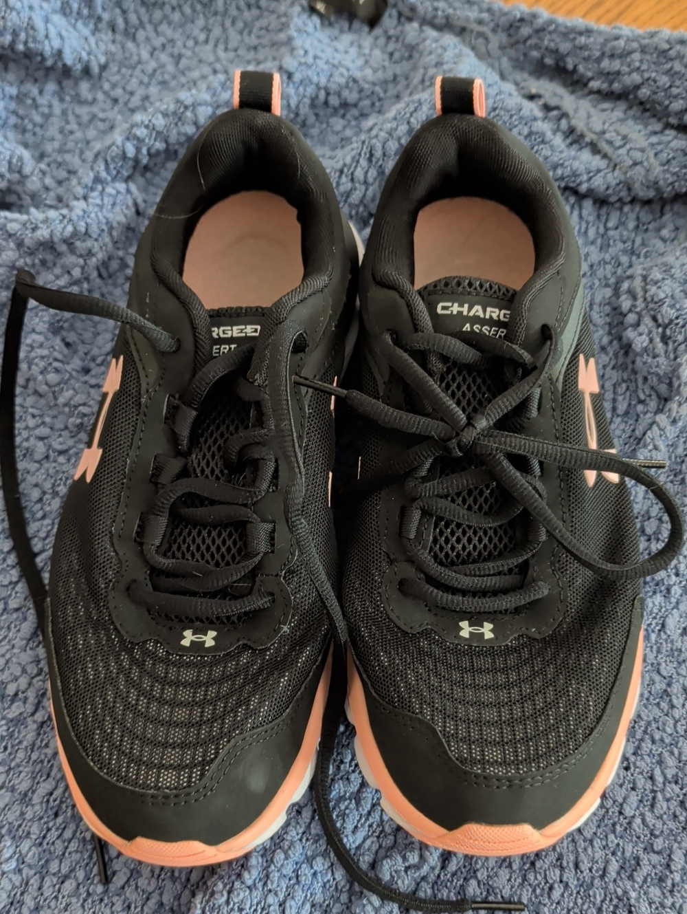 Under Armour Black and Peach Women's Athletic Running Shoes